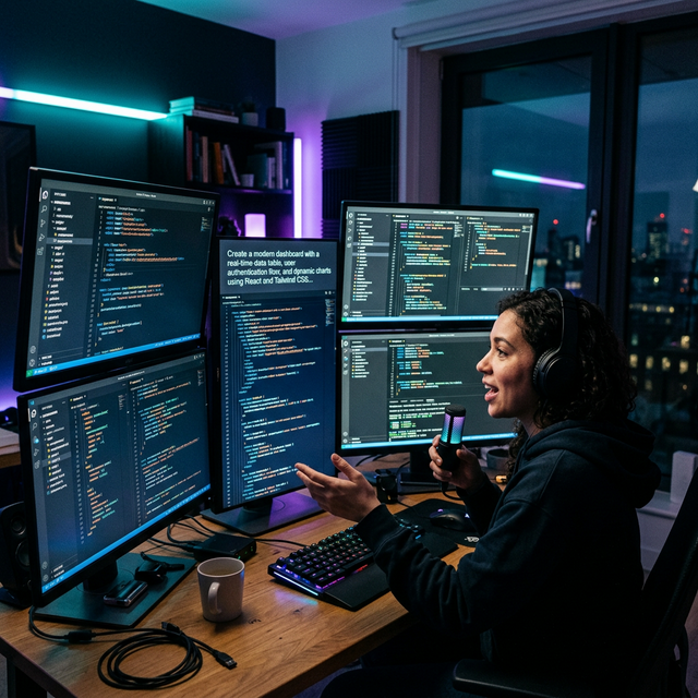 Developer using AI to generate code